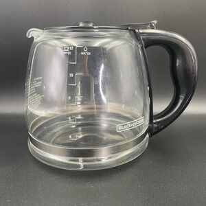 BLACK DECKER  12-Cup Replacement Carafe Clear Glass Black Flip Top Lid GC3000B